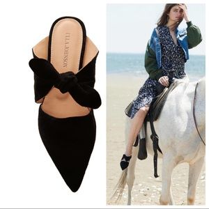 Ulla Johnson Suede Lilo Babouche Mules In Noir Size 37 US 7 Black